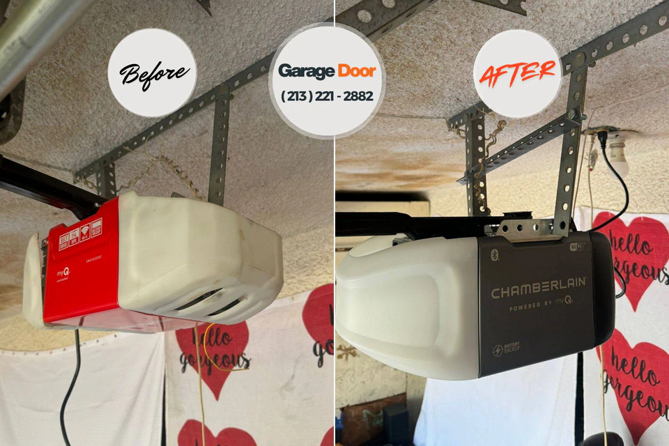 Before and after: garage door spring repair Waynesville, MO